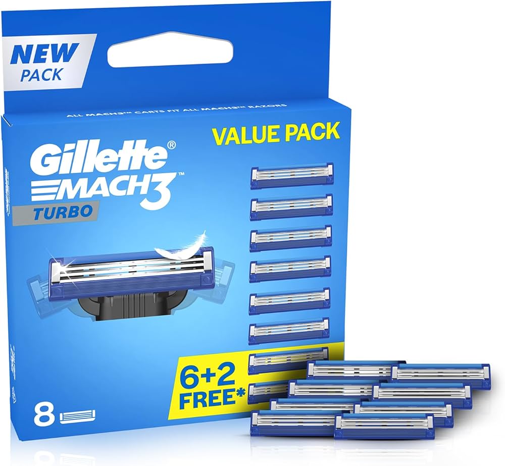 Gillette Mach3 Turbo 替え刃 8個入り12箱セット。